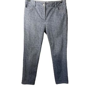 ELLIOT LAUREN Women's Geometric Print Cropped Slim Leg Pants Gray Size 6